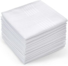 Cotton Handkerchiefs Set Of 13 Classic White 16X16 Durable Absorbent Style