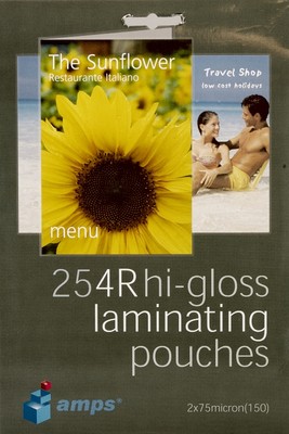 AMPS A6 4R Hochglanz Laminieren Kaschiermaschine Beutel Blätter 6''x 4'' Fotokarten 25er-Packung
