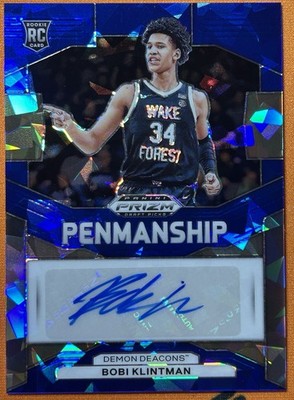 2024-25 Prizm Draft Picks Panini Bobi Klintman P-BBK Auto Blue Ice #/75 (RC)