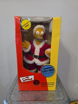 #ad The Simpsons Santa Homer Simpson Talking Dancing Singing Figure Christmas 2002 $125.00