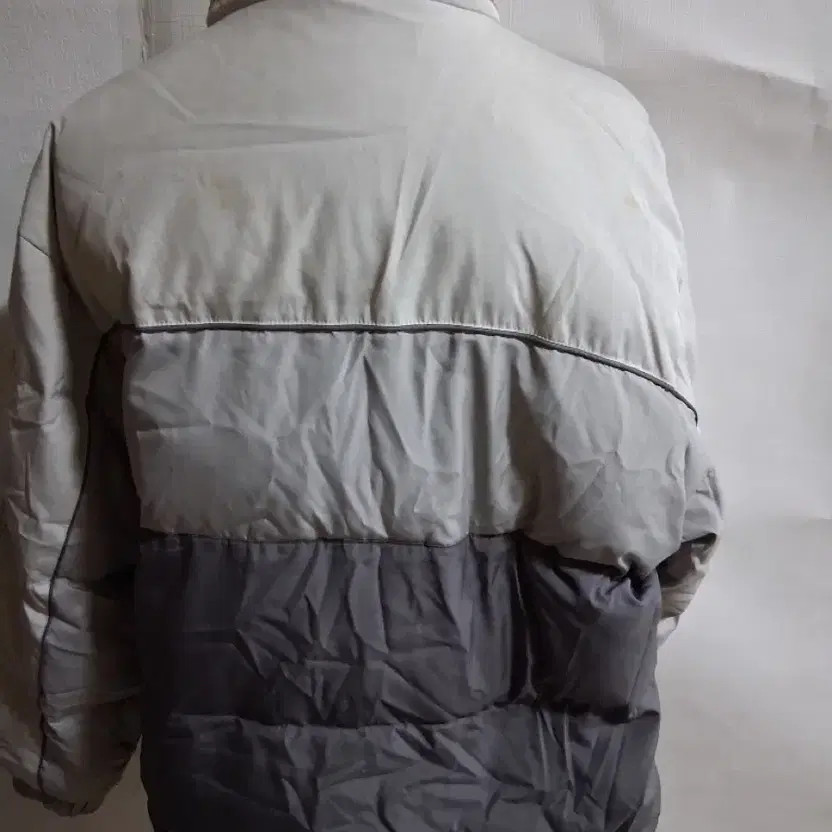 White/Gray Two-tone Asics Puffer Jacket - Men's thumbnail 4