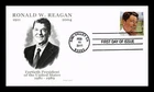 DR JIM STAMPS US COVER PRESIDENT RONALD REAGAN FIRST DAY ISSUE PANDA CACHET
