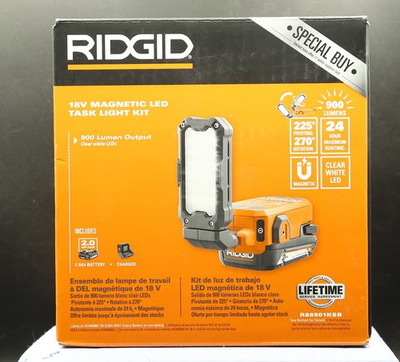 #ad #ad Ridgid 18V Magnetic LED Task Light Kit R86901KSB Includes Battery and Charger $79.99