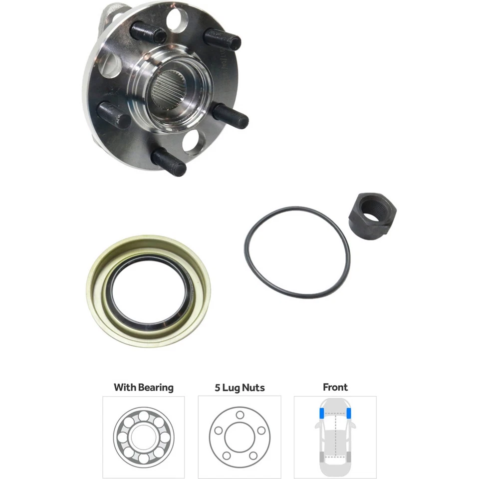 Bujes de rueda para Chevrolet Cavalier 1984-2005 delanteros LH y RH FWD 5 tacos con cojinete Foto 4 de 4