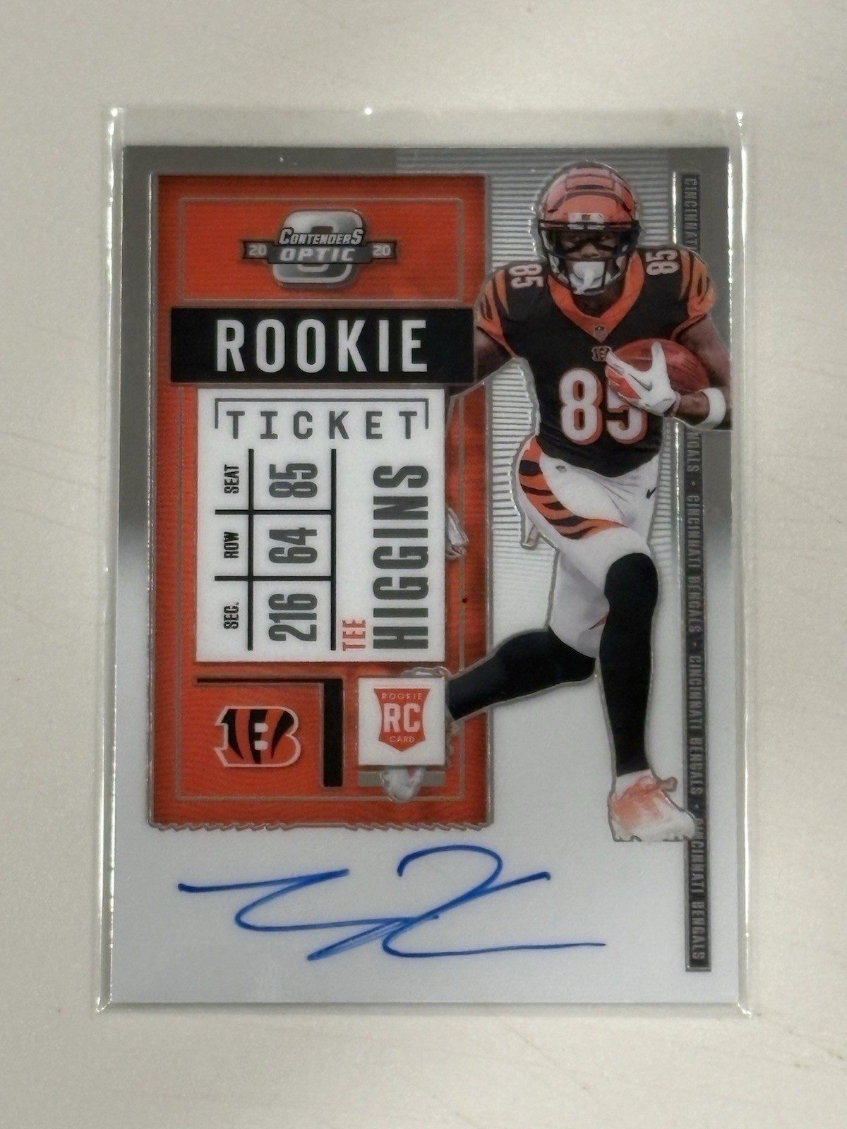 2020 Panini Contenders - Tee Higgins #113 Rookie Ticket On Card Auto- Bengals