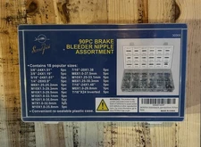 Swordfish 30300 - 90pc Brake Bleeder Screw Nipple Assortment, 18 Sizes