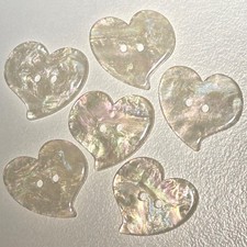 Pearlescent Heart Buttons, 22mm Cardigan Buttons, Coat Buttons, Large Buttons