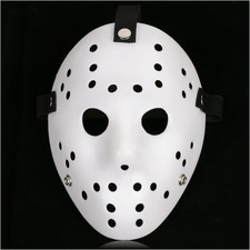Mask Cosplay Halloween Costume Prop Horror Hockey Pure White
