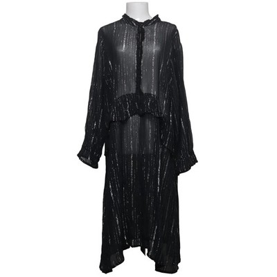 Zizzi, Maxikleid, Größe: L, Schwarz/Silber, Metallfaser/Viskose, Damen #R9j