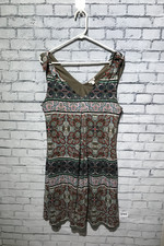 Spease, Women L, Gray Striped Floral Sleeveless Stretch Tank Dress Pullover Boho