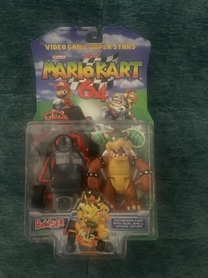 1999 Toybiz Nintendo Video Game Super Stars Mario Kart 64 Bowser Figure Sealed