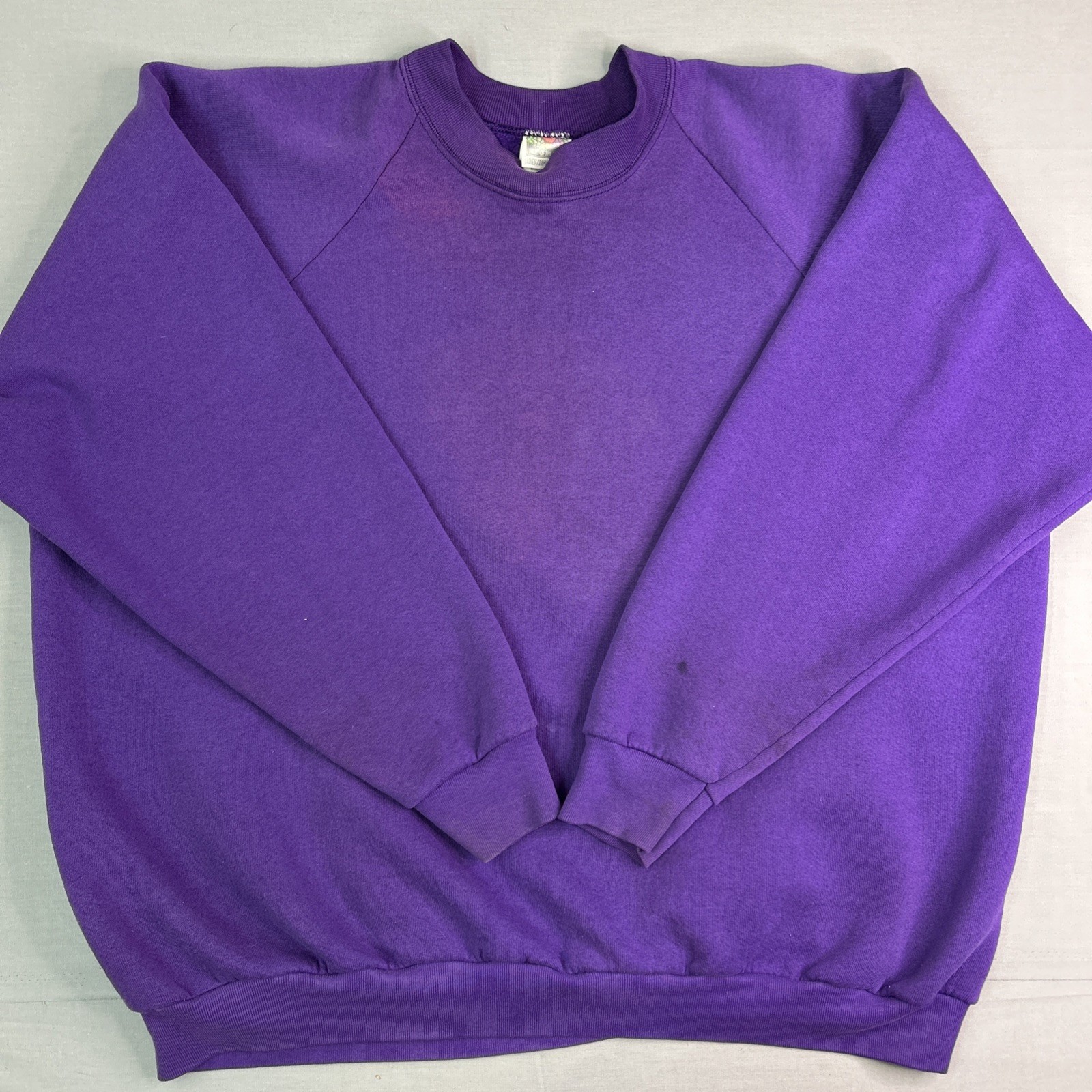 VTG Purple Raglan Crewneck Sweatshirt 3XL Fruit Of The Loom Ladies Made USA