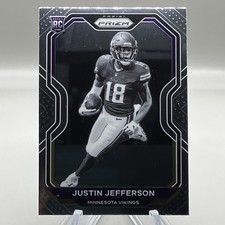 2020 Justin Jefferson Panini Prizm #398 SP Negative Variation Rookie Card RC. rookie card picture