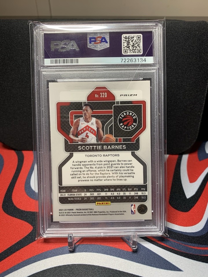 2021-22 Panini Prizm SCOTTIE BARNES RC #320 Red White Blue PSA 10 Gem ...