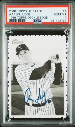 2018 Topps Heritage 1969 Deckle Edge #4 Aaron Judge PSA 10