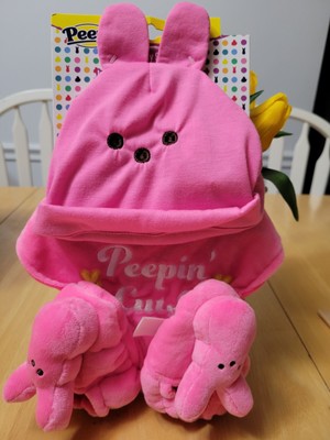 Dan Dee Easter - Peeps Baby Pink Set Includes Baby Hat, Bib, And Booties NWT