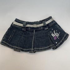 Build A Bear Workshop BABW Skirt Denim Jean Blue silver Purple
