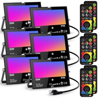 LED Flood Light Outdoor 500W Equivalent Color Changing Landscape Lighting, 24...