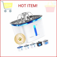 Veken Innovation Award Winner 95oz/2.8L Pet Fountain, Automatic Cat Water Founta