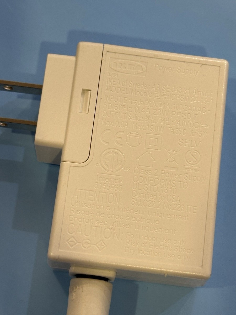 Genuine IKEA 240v 0.125a 3W LED Power Adapter Cable Switch ICPW24