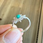 925 Sterling Silver Ring 4mm Natural Turquoise Zircon Handmade Snowflake Gift — photo 7