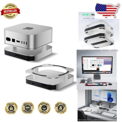Mac mini M4 Dock NVMe SSD Hub 4K DP 10Gbps USB C 3.2 SD TF Silver