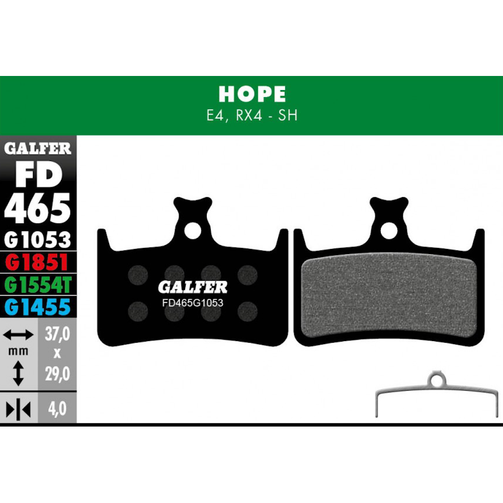 Galfer Hope E4 Brake Pads - Performance Compound Disc Bike Lewis LH4 LV4 MTB New