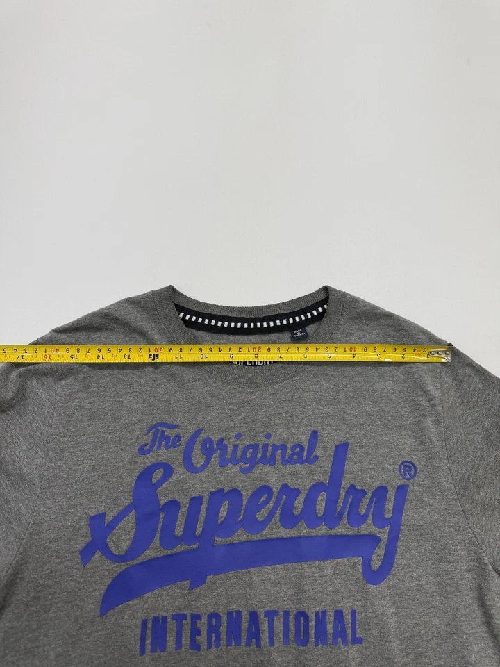 T-shirt Superdry Homme Gris Imprimé Graphique Col Rond Taille L - Photo 4/4