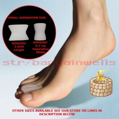BARGAIN WELLS SMALL Toe Big Bunion Corrector x2 Separator Gel Straightener Valgus Hallux Foot