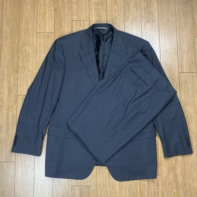 Canali Impeccabile 2-Piece Suit Men 48R Pants 40x32 Gray Check Wool Italy Made