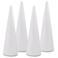 4 Pack Foam Cones Tree Polystyrene Cone 4.56x15.7Inch for Christmas Project W...