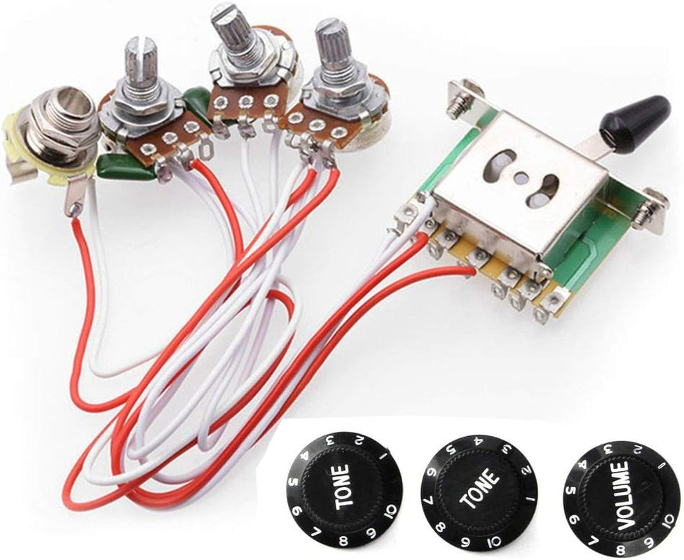 Electric Guitar Wiring Harness Kits for Strat Style Guitar Replacement, 2T1V Con