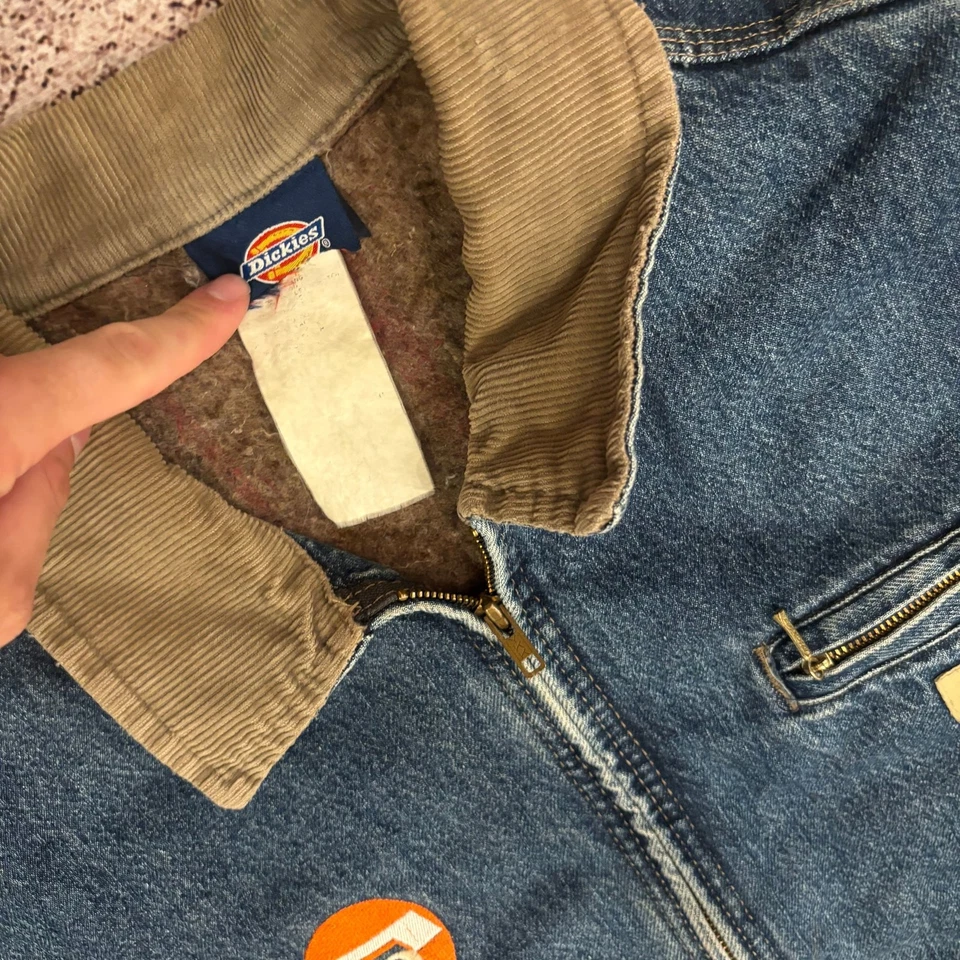 Jaqueta jeans vintage Dickies estilo Detroit cobertor forrado colarinho de veludo Workwea - Imagem 2 de 4