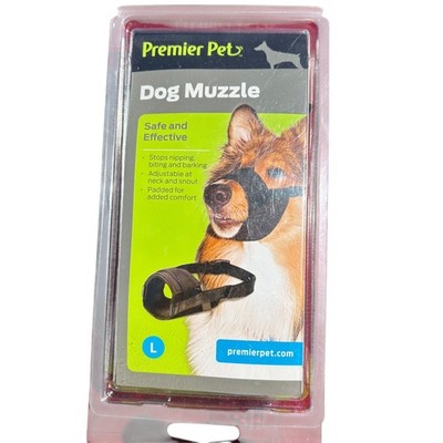 Premier Pet Dog Muzzle Black Gray Large 10 In Snout Radio Systems Corp Brand New