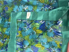 Berkshire Scarf Floral 31  Square blue Made In Italy