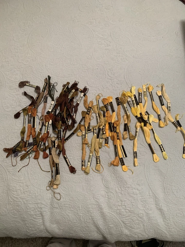 50+ DMC 6-Strand Embroidery Cotton 8.7yd- Mixed Yellow/Brown Several Lots Listed - Image 2 of 4