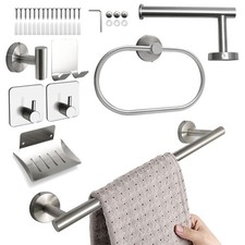 8 Pcs Bathroom Hardware Towel Bar Set -Brushed Nickel Bathroom Accessories Set