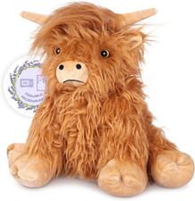 Heatable Coolable Highland Cow Stuffed Animals Plushie, Microwavable Heating P