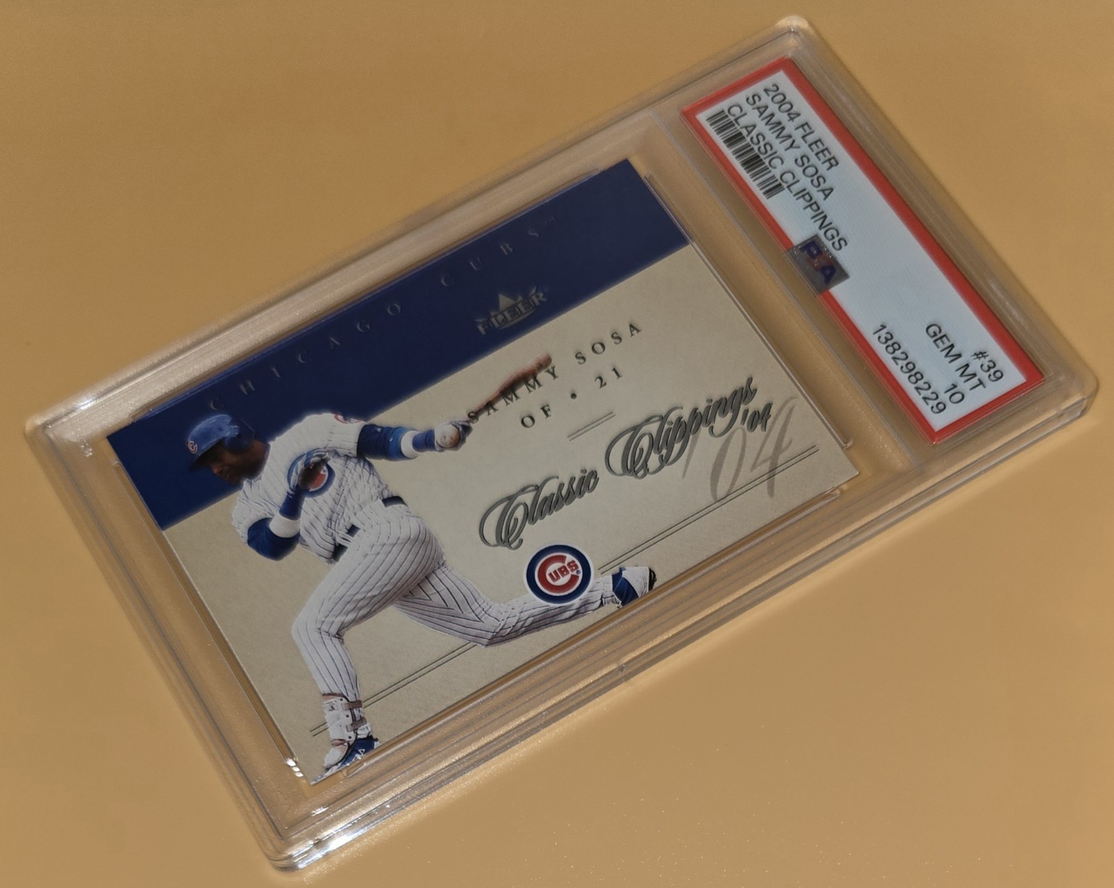 Sammy Sosa PSA 10 Low Pop 2004 Fleer Baseball Classic Clippings Chicago Cubs view 7