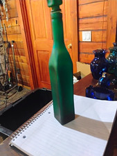 Green Frosted Glass Decorative Bottle, Solid Pattern, Decorative Style