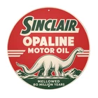 Sinclair Opaline Motor Oil Metal Sign, Vintage Dinosaur Design, 8x8 Inch