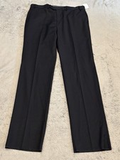 NWT Calvin Klein Pants Mens 40x39.5 Navy Blue Plain Wool Dress Trousers Unhemmed