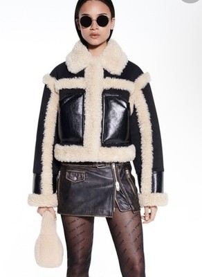  NEW Suede Shearling Sheepskin Free People Stand Studio Edith Jacket $598 
