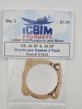 OS .40 SF & .46 SF Crankcase Gasket 2 Pack NIP