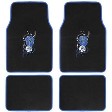 Bdk Blue Hawaiian Summer Flower Car Floor Mats 4 Pcs Aloha 4 Pcs Set