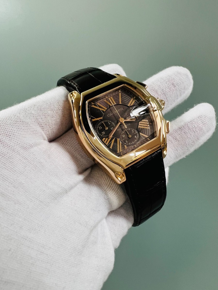 Cartier Ref 2848 Roadster Chronograph XL 18K Rose Gold Leather