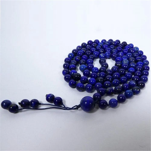 8mm Lapis Lazuli 108 Beads Gemstone Tassel Mala Necklace Meditation Religious - Bild 3 von 4
