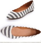 Madewell sidewalk skimmer striped flats  women's size 7.5 Gray White — photo 2