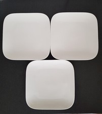 Grandes assiettes de service carré plates, porcelaine, blanche. X3. Neuf