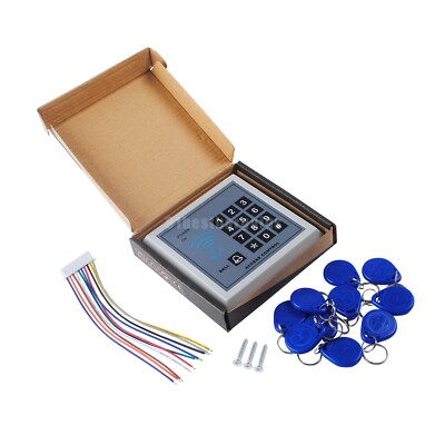RFID Reader & Password Standalone Door Access Control Keypad+ 10 ID Card keyfobs